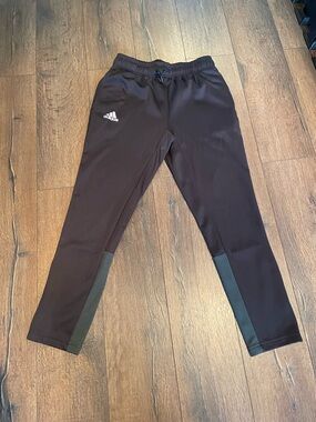 adidas Black Men's Slim Athletic Track Pants with Contrast Ankle Panels